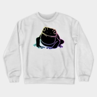 Pastel Holographic Frog - black Crewneck Sweatshirt